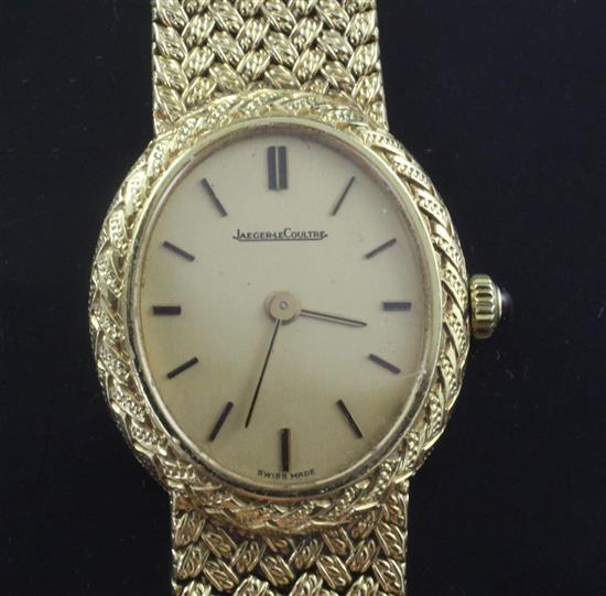A ladys 18ct gold Jaeger Le-Coultre manual wind dress wrist watch,